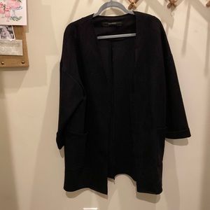Zara faux suede open jacket
